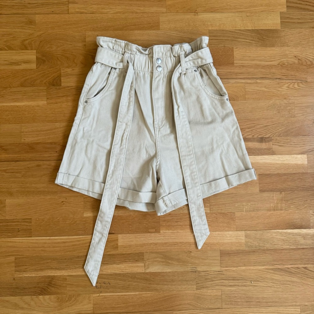 Women's Tan High-Waisted Shorts
